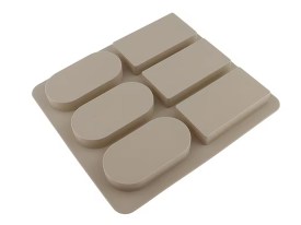 Molde silicona 6 tabletas aromaticas oval y rectangular 